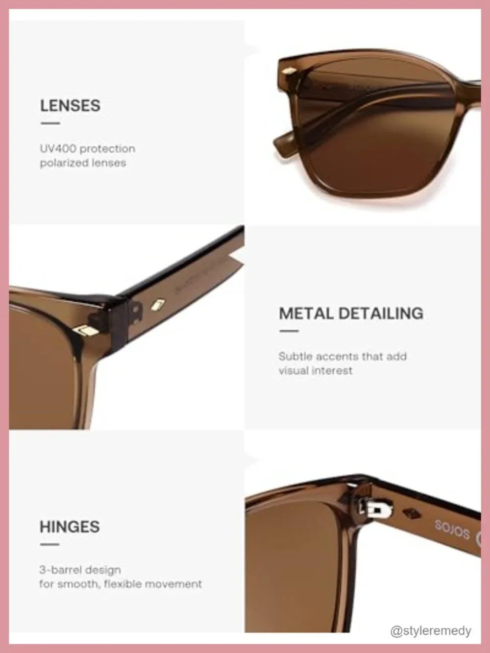 Trendy Oversized Square Polarized Sunglasses UV400 Protection